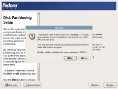 Confirm partition table creation